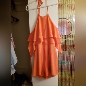 Peach Flirty Romper